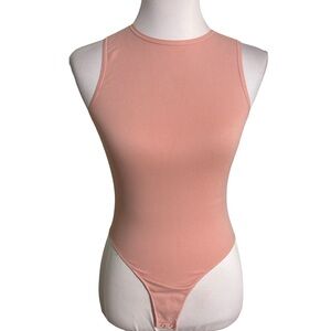 Sugar Rain Pink Sleeveless Fitted Stretch Bodysuit